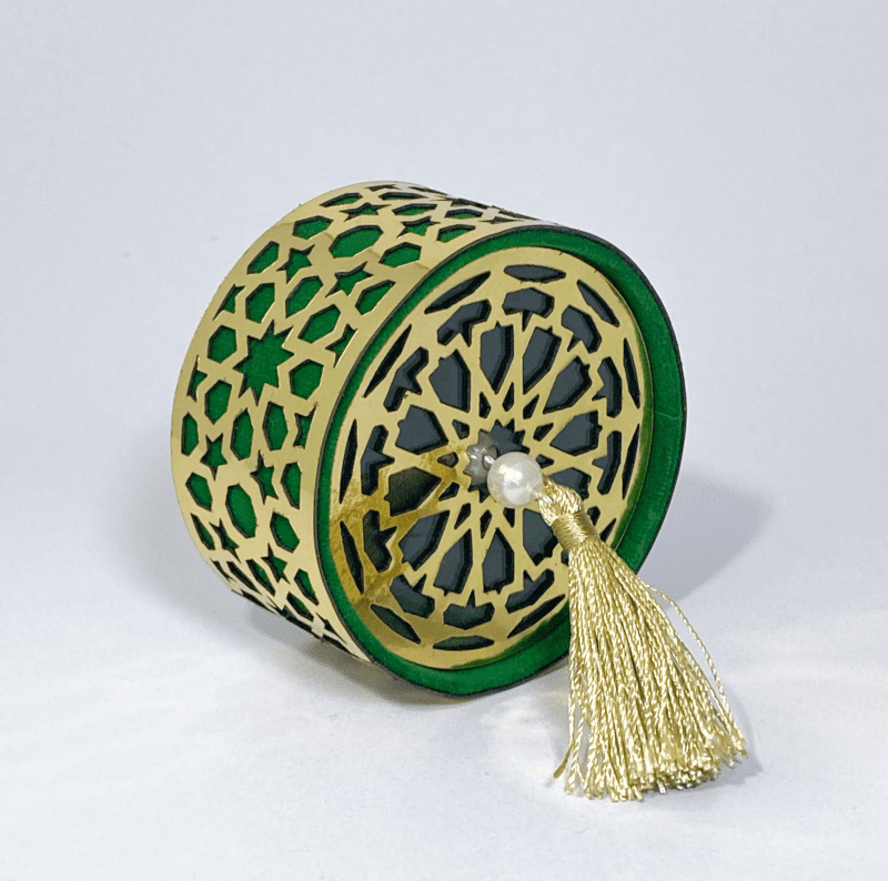 Boîtes cadeaux à mosaïque marocaines verte - faites à la main pour les cadeaux
