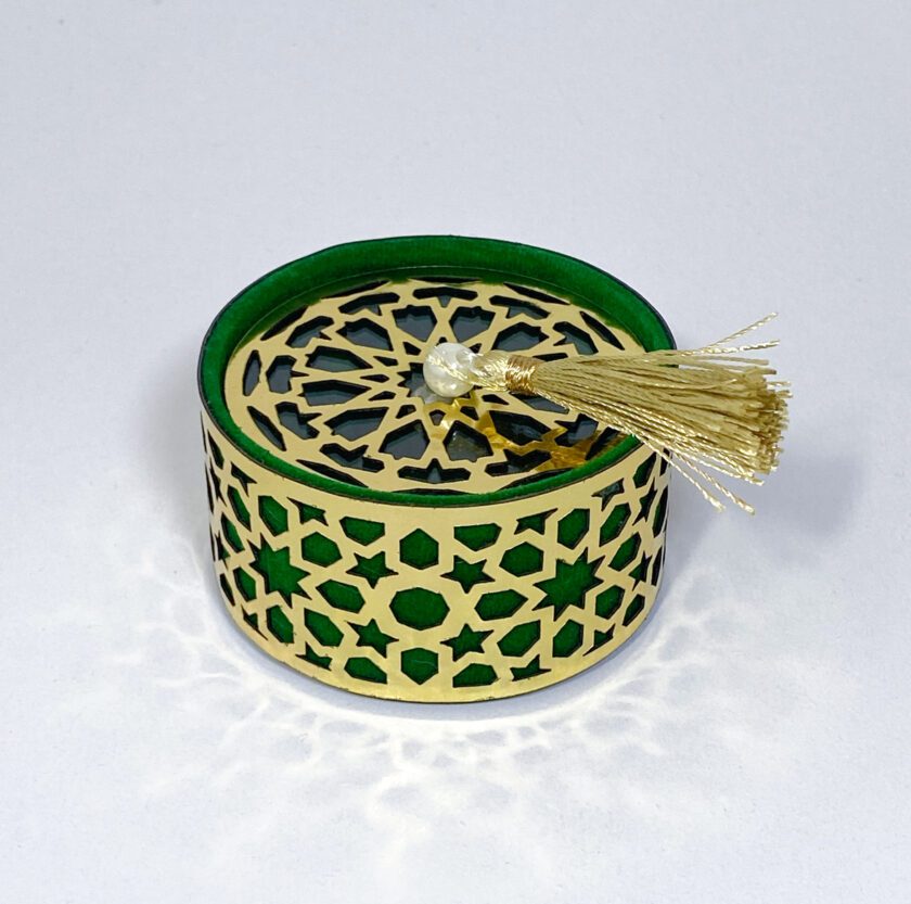 Boîtes cadeaux à mosaïque marocaines verte - faites à la main pour les cadeaux